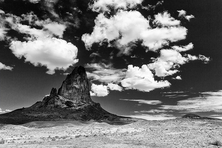 Black and white landscape in the Utah desert